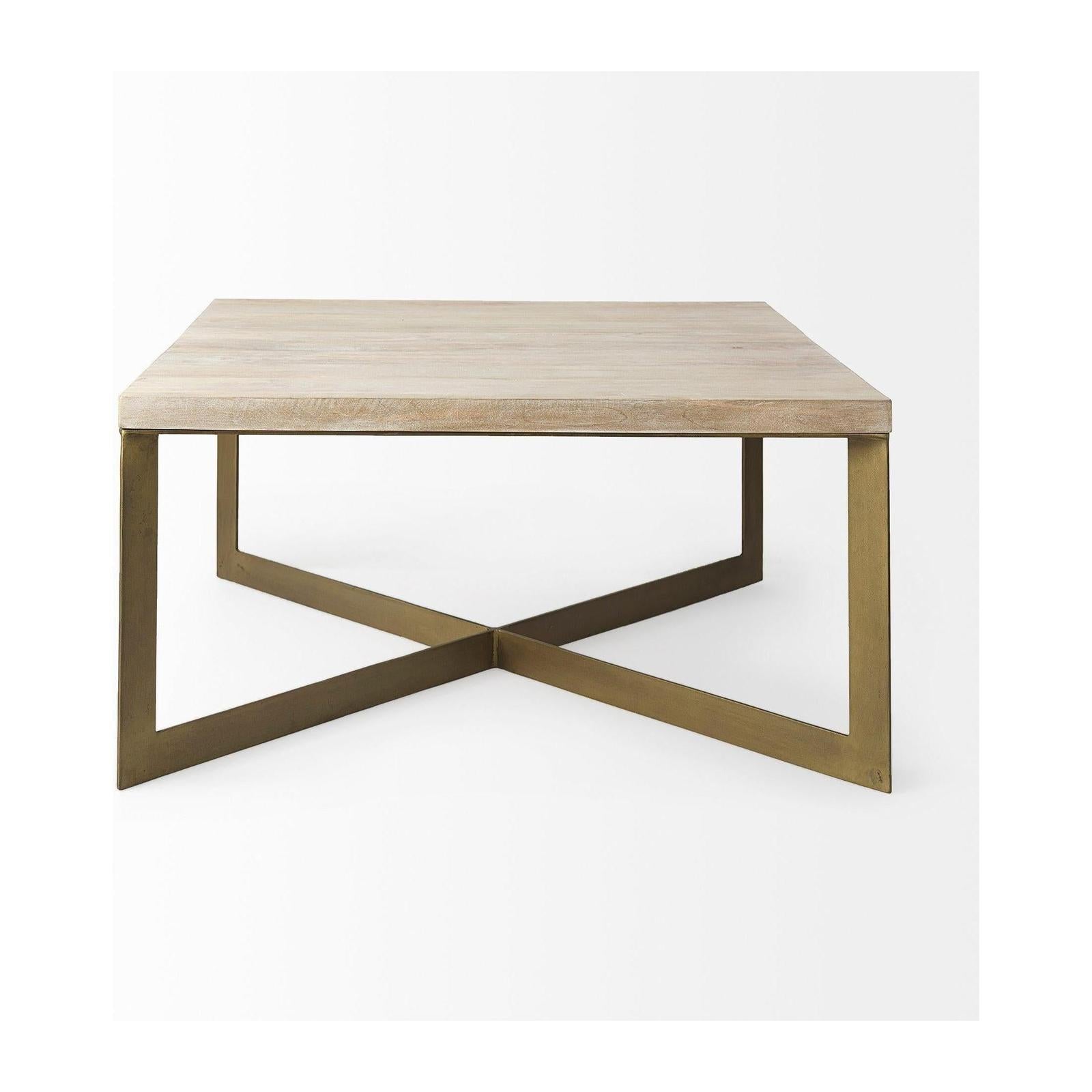 Mercana Faye Metal Base Square Coffee Table