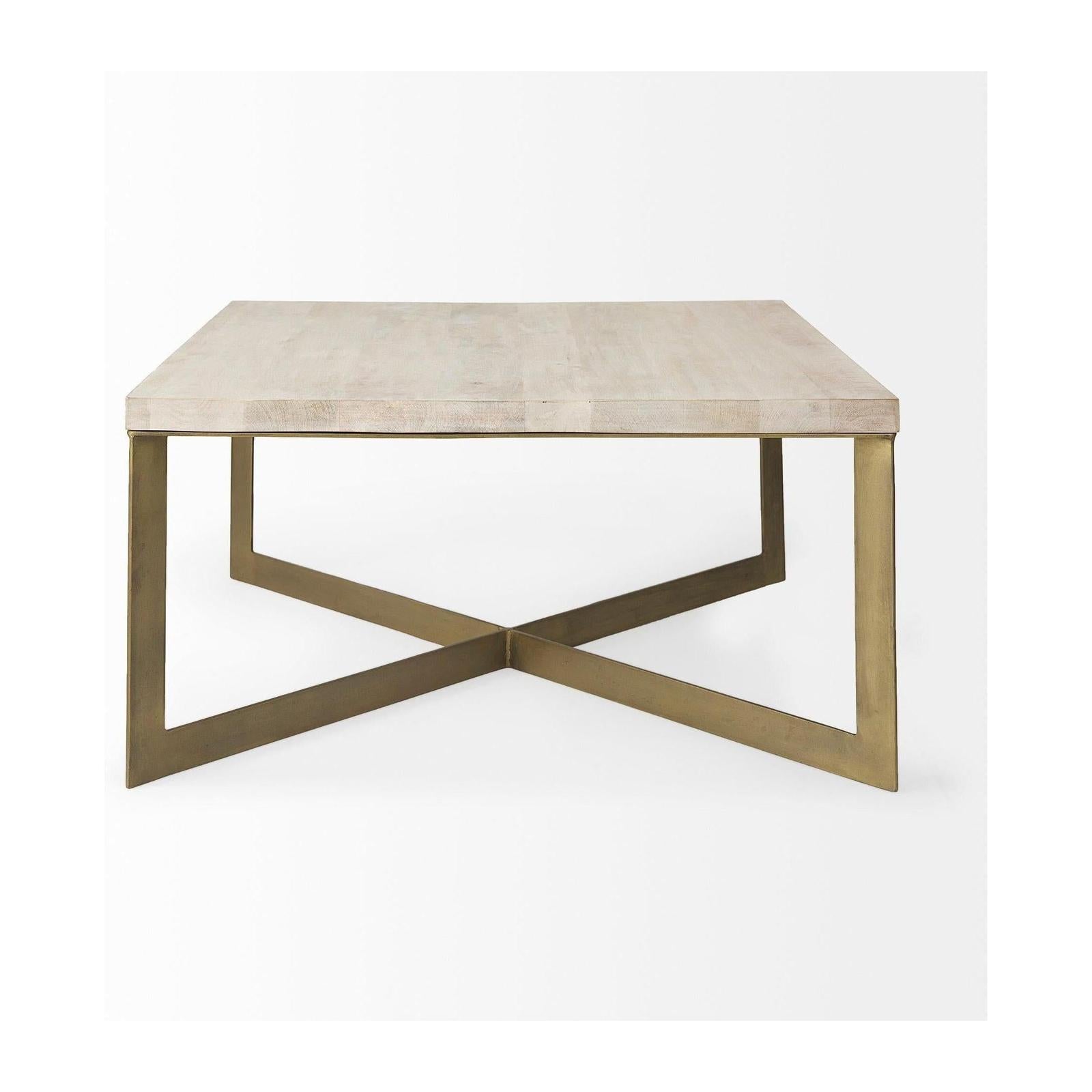 Mercana Faye Metal Base Square Coffee Table