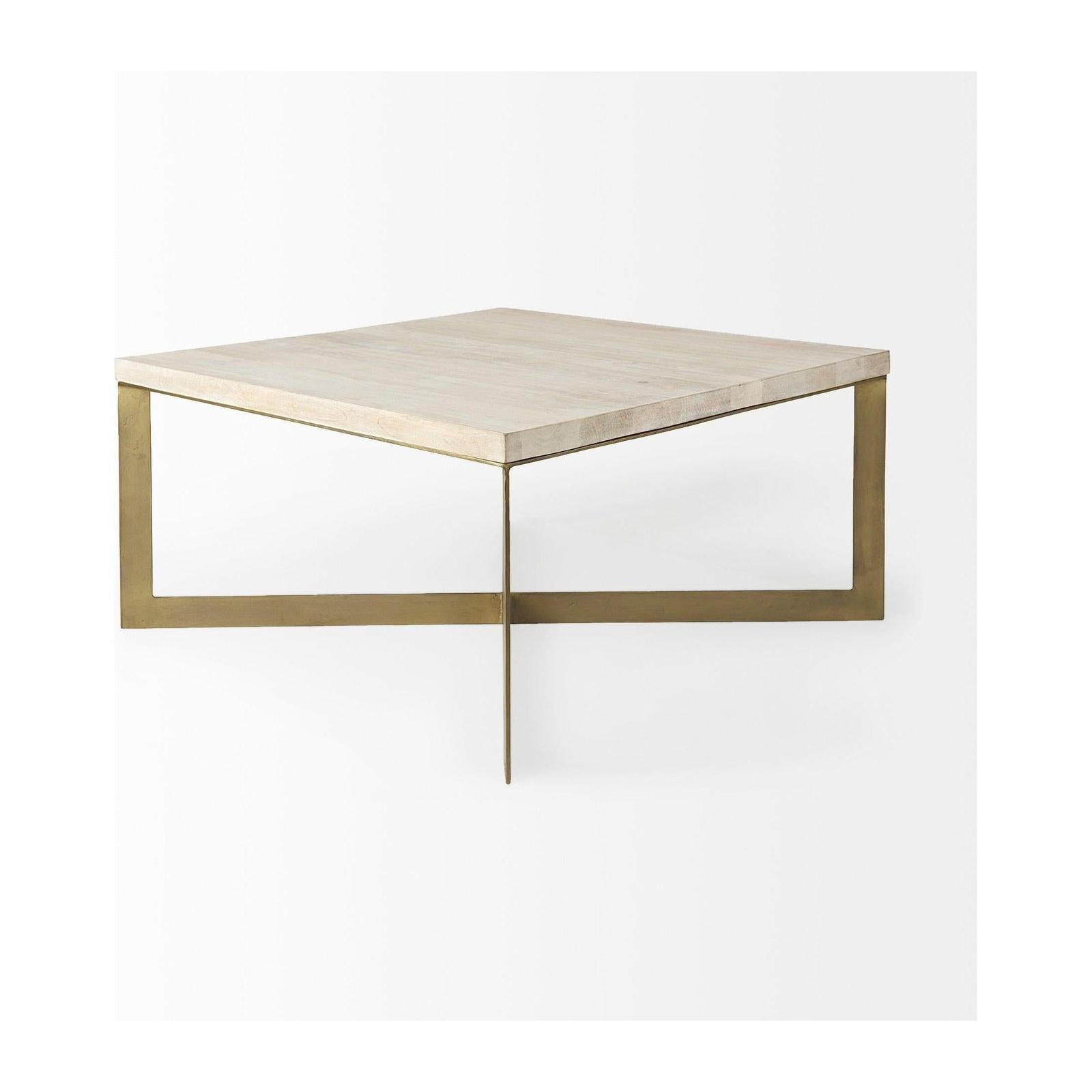 Mercana Faye Metal Base Square Coffee Table