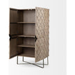 Mercana Excelsior Light Brown Wood Gold Iron Base Storage Cabinet