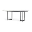 Mercana Tanner White Marble Top Black Metal Base Dining Table Clearance