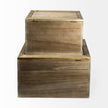 Mercana Sonny Brown Wood and Wicker W/ Metal Detail Rectangular Boxes- Set of 2 Clearance