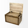Mercana Sonny Brown Wood and Wicker W/ Metal Detail Rectangular Boxes- Set of 2 Clearance