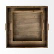 Mercana Sonny Brown Wood and Wicker Square Trays - Set of 2 Clearance