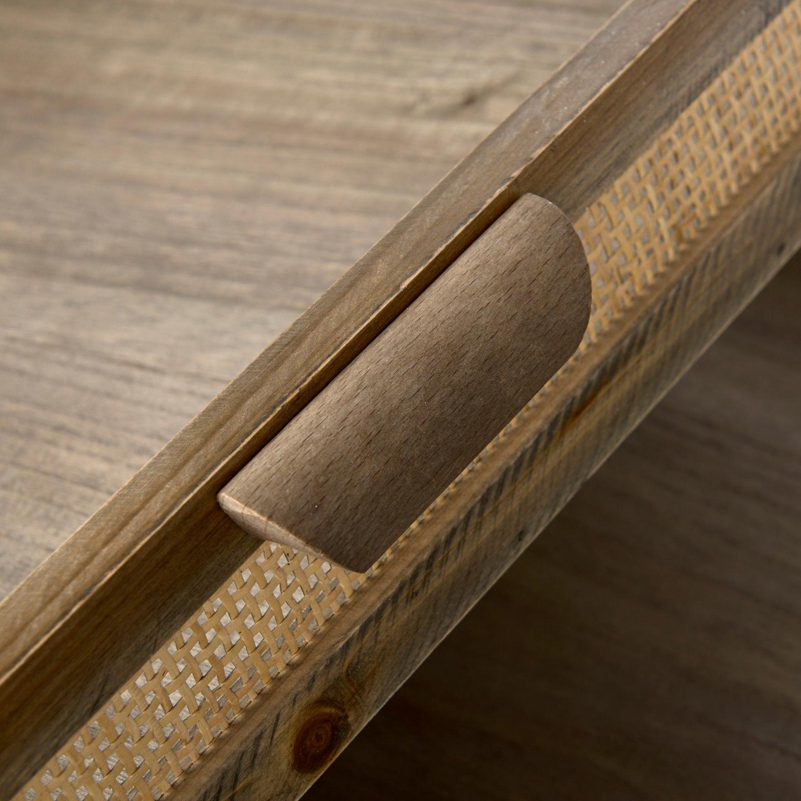 Mercana Sonny Brown Wood and Wicker Square Trays - Set of 2 Clearance
