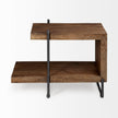Mercana Maddox Medium Brown Wood w/ Black Metal End/Side Table