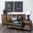 Mercana Maddox Medium Brown Wood w/ Black Metal End/Side Table