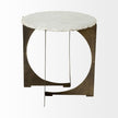 Mercana Reinhold Round Live-Edge Marble Top and Gold Metal Base Side/End Table