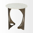 Mercana Reinhold Round Live-Edge Marble Top and Gold Metal Base Side/End Table