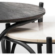 Mercana Etienne Round Top Black Wood and Marble Top Nesting Table - Set of 2 Clearance
