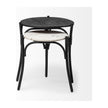 Mercana Etienne Round Top Black Wood and Marble Top Nesting Table - Set of 2 Clearance