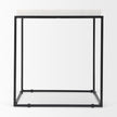 Mercana Nathan Square Top White Marble and Black Metal End/Side Table Clearance