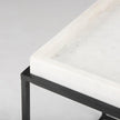 Mercana Nathan Square Top White Marble and Black Metal End/Side Table Clearance
