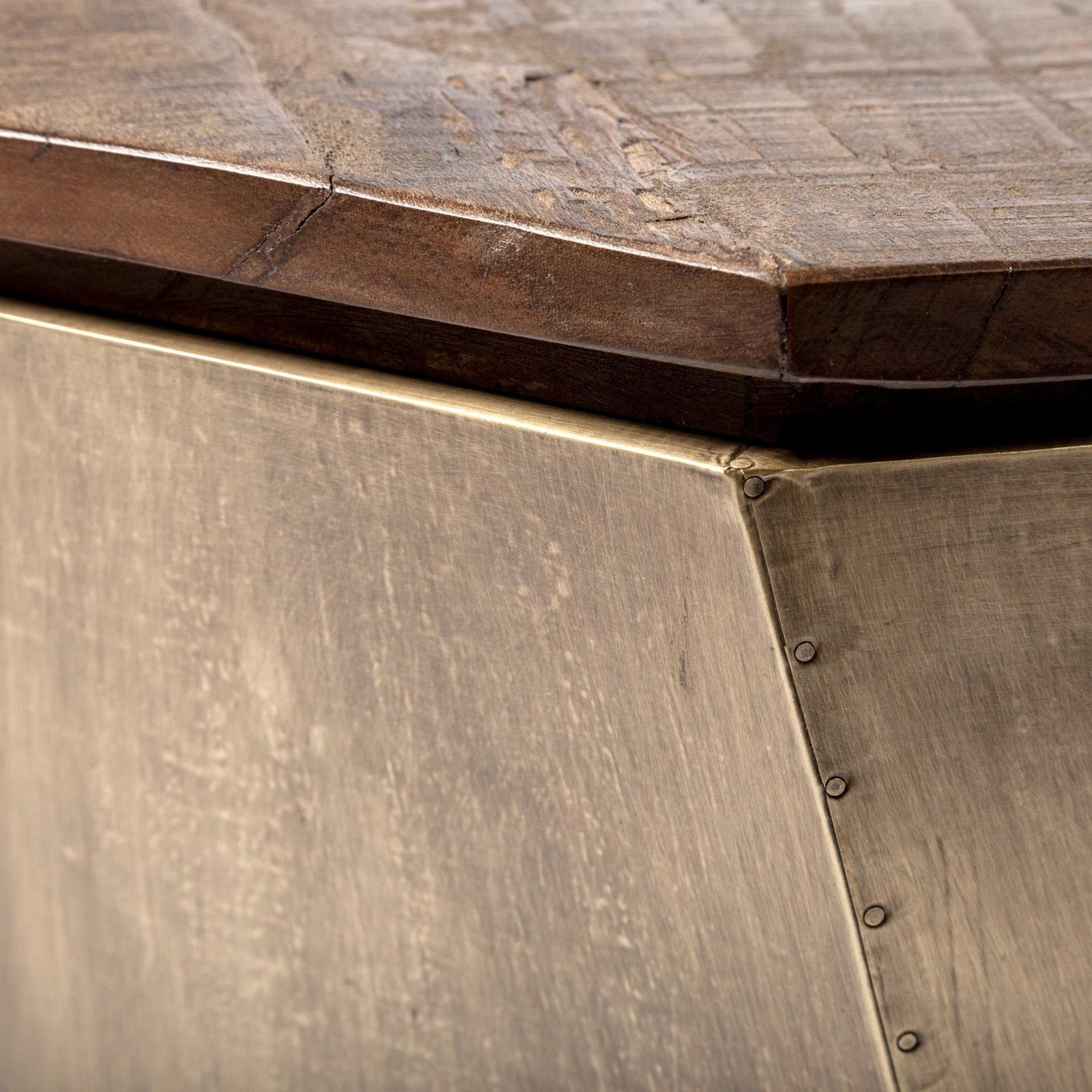 Mercana Esagono Octagonal Reclaimed Wood End/Side Table w/ Storage Clearance