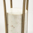 Mercana Jacinta Round Glass Top Metal and Marble Pedestal End/Side Table