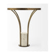 Mercana Jacinta Round Glass Top Metal and Marble Pedestal End/Side Table