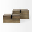 Mercana Josh Light Brown Wood W/ Metal Detail Boxes- Set of 2