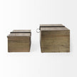 Mercana Josh Light Brown Wood W/ Metal Detail Boxes- Set of 2
