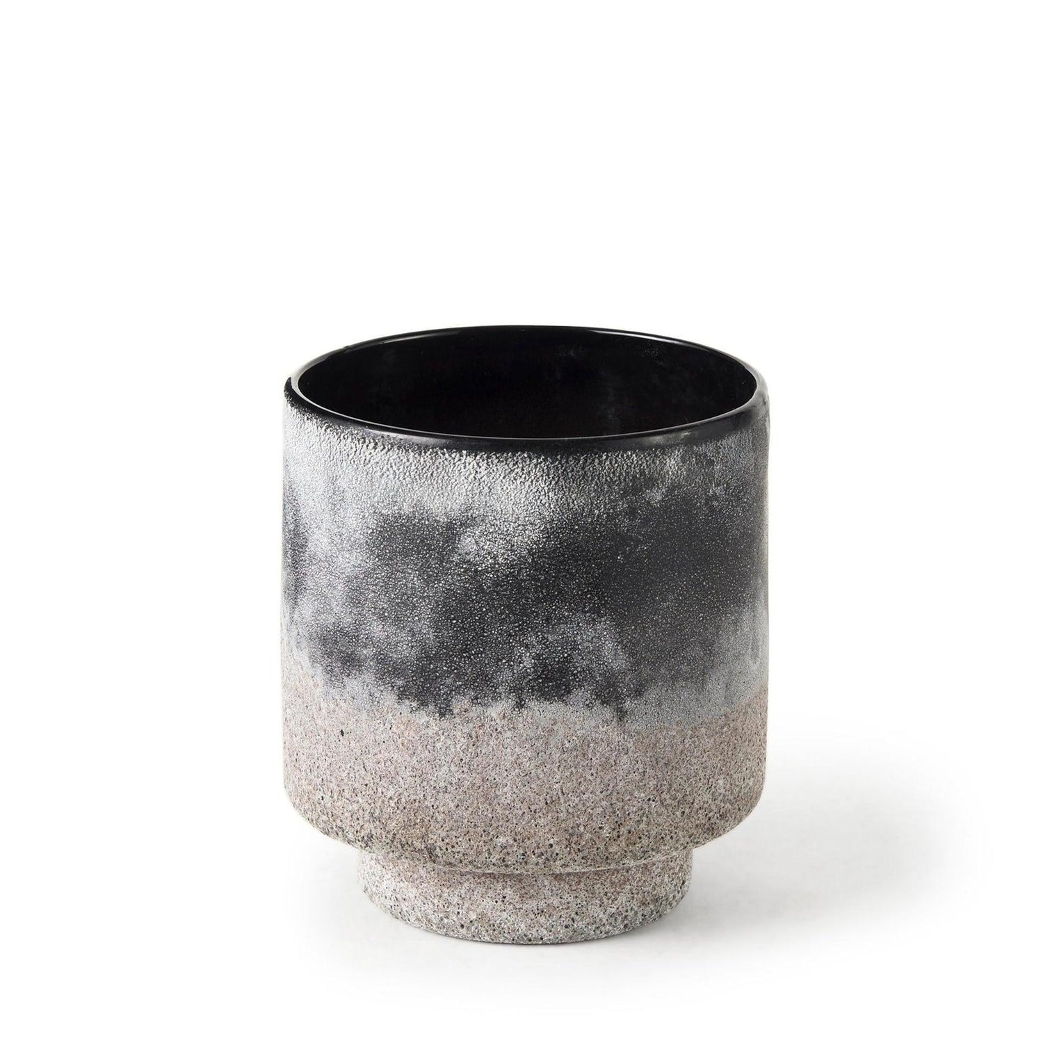 Mercana Squally Black/Brown Glass Ombre Textured Vase