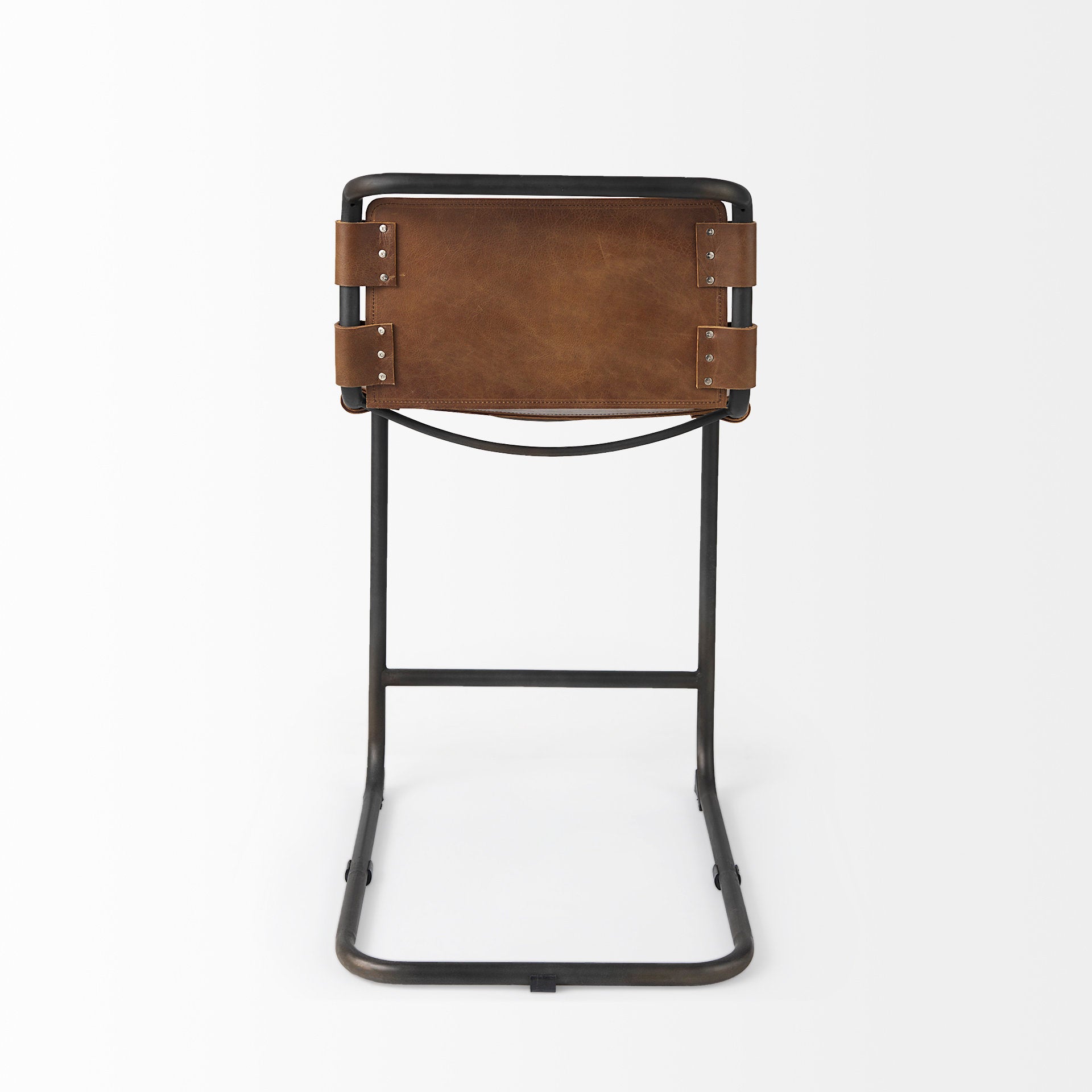 Mercana Berbick Medium Brown Leather W/ Iron Frame Counter Stool