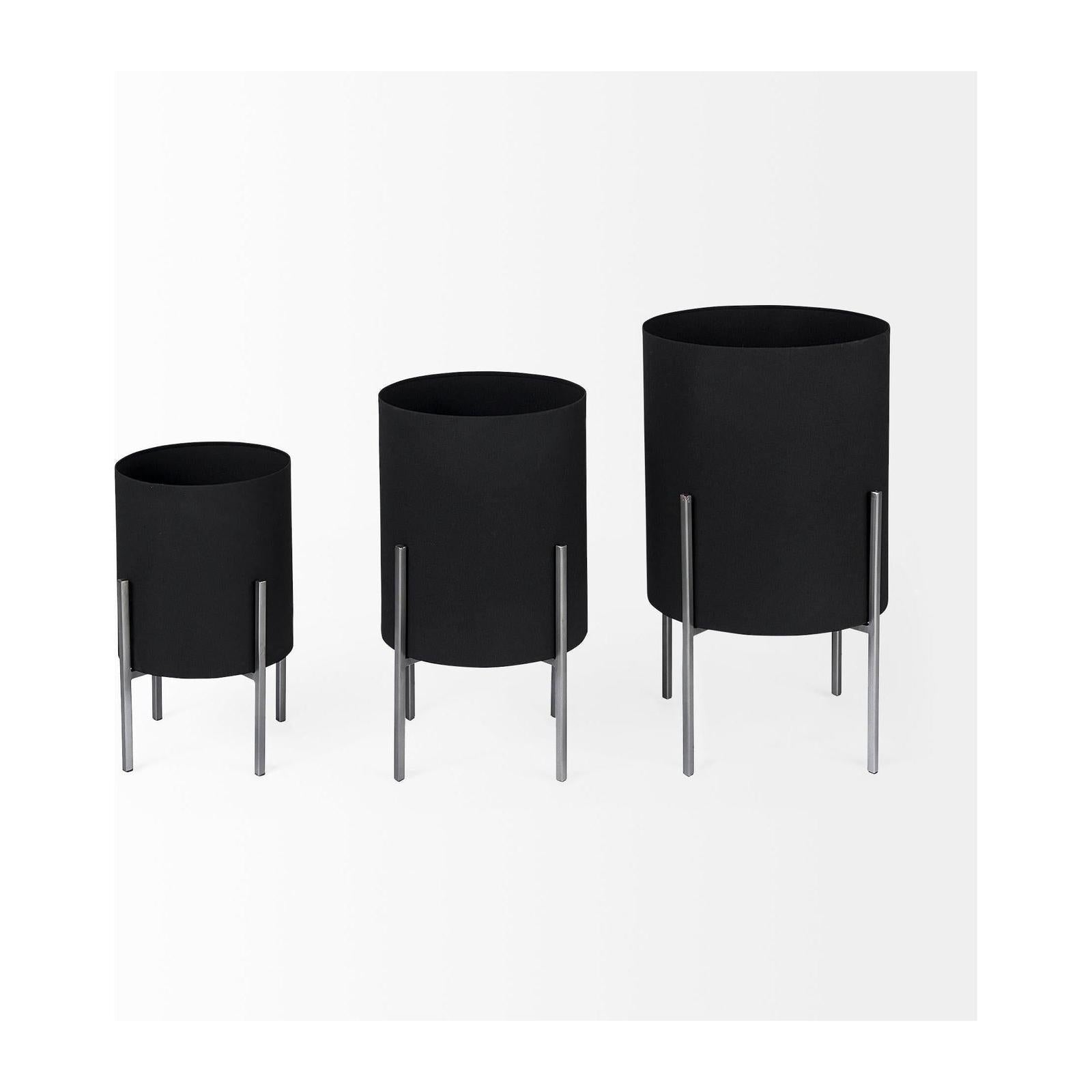 Mercana Claypoole Black Plant Stands - Set of 3 Clearance