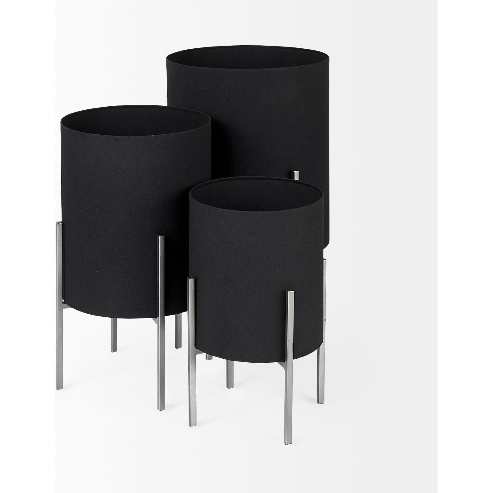 Mercana Claypoole Black Plant Stands - Set of 3 Clearance