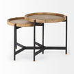 Mercana Marquisa Light Brown Wood W/ Black Metal Base Nesting Side Tables- Set of 2