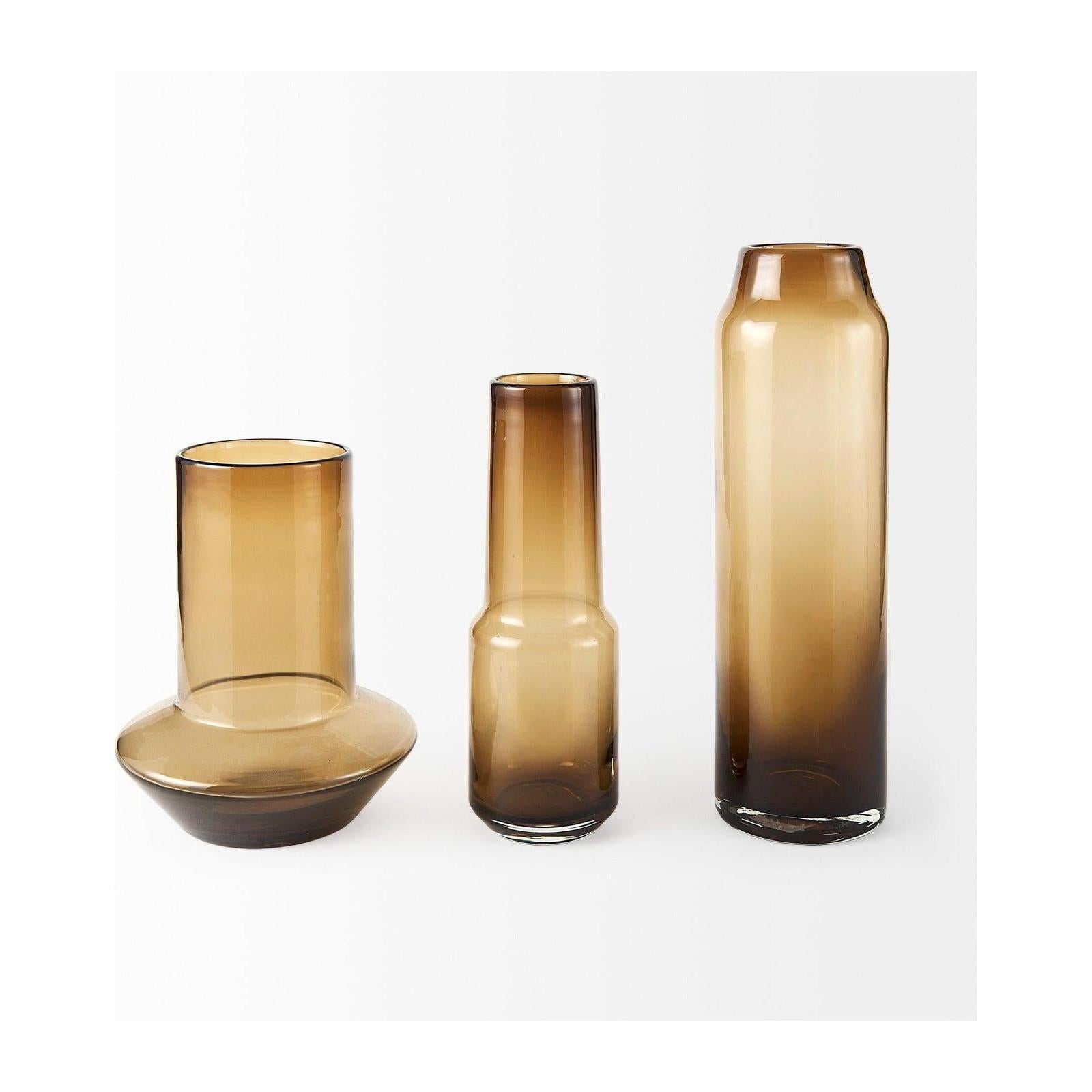 Mercana Amrita Golden Brown Glass Vase