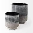 Mercana Squally Black/Brown Glass Ombre Textured Vase