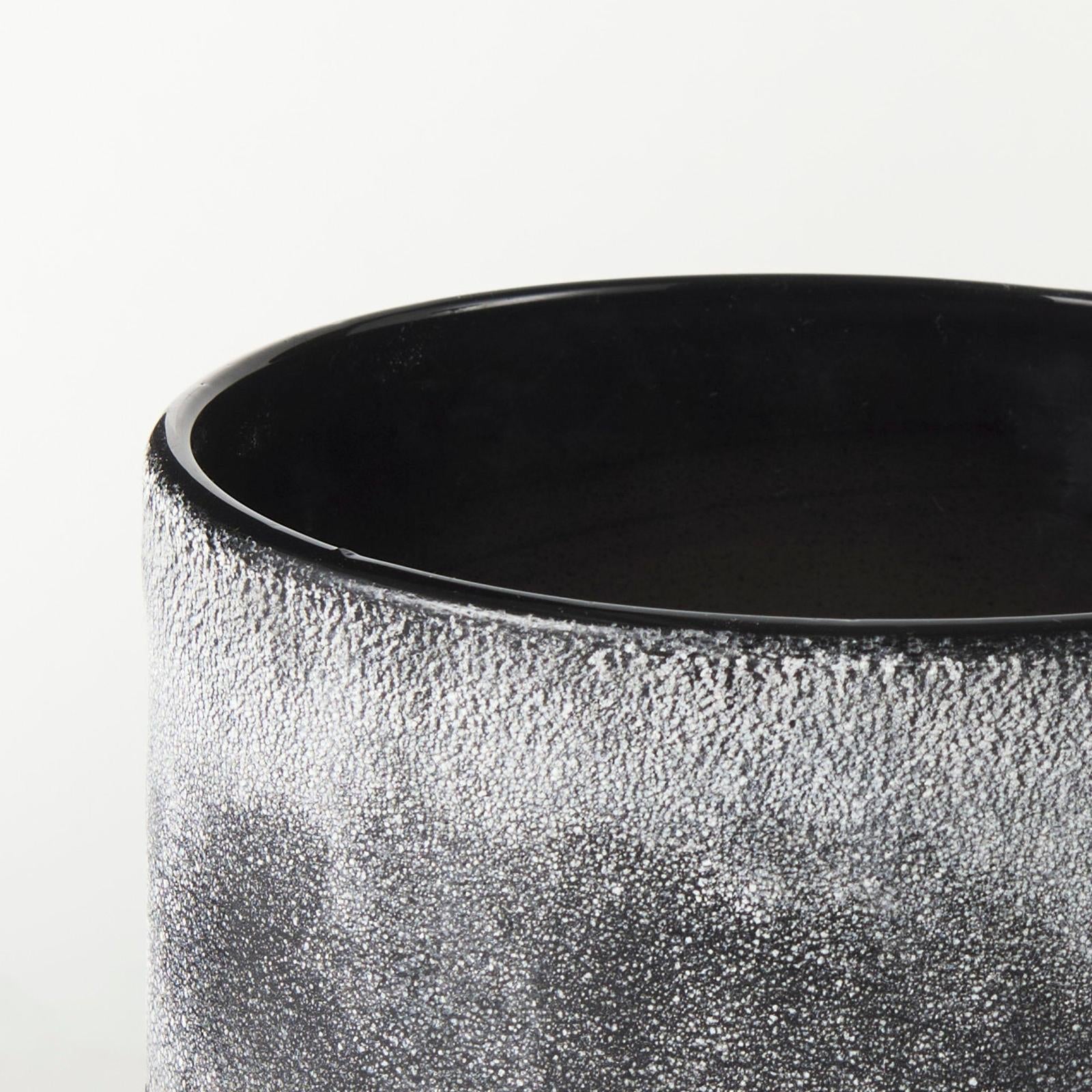Mercana Squally Black/Brown Glass Ombre Textured Vase