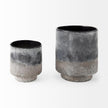 Mercana Squally Black/Brown Glass Ombre Textured Vase