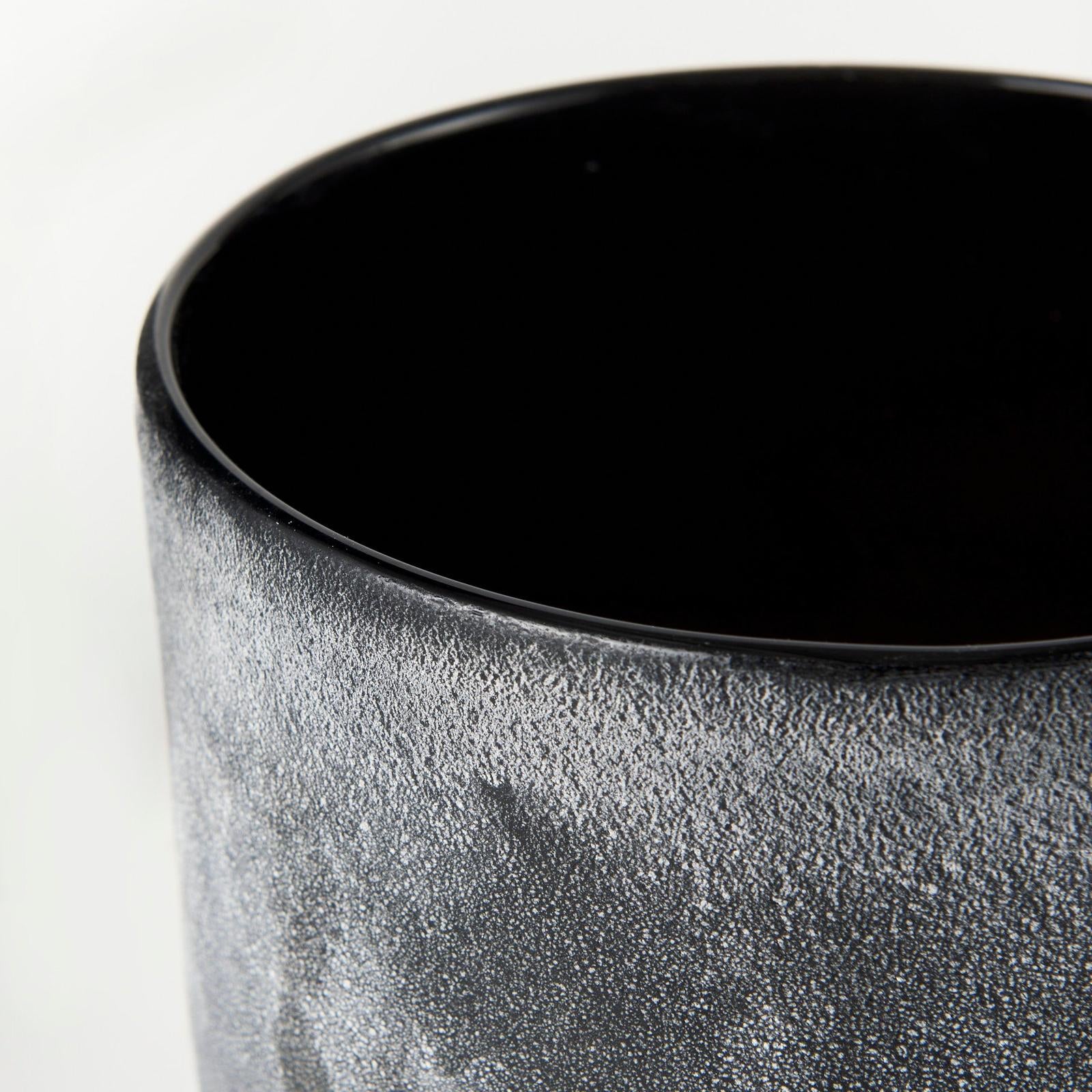 Mercana Squally Black/Brown Glass Ombre Textured Vase