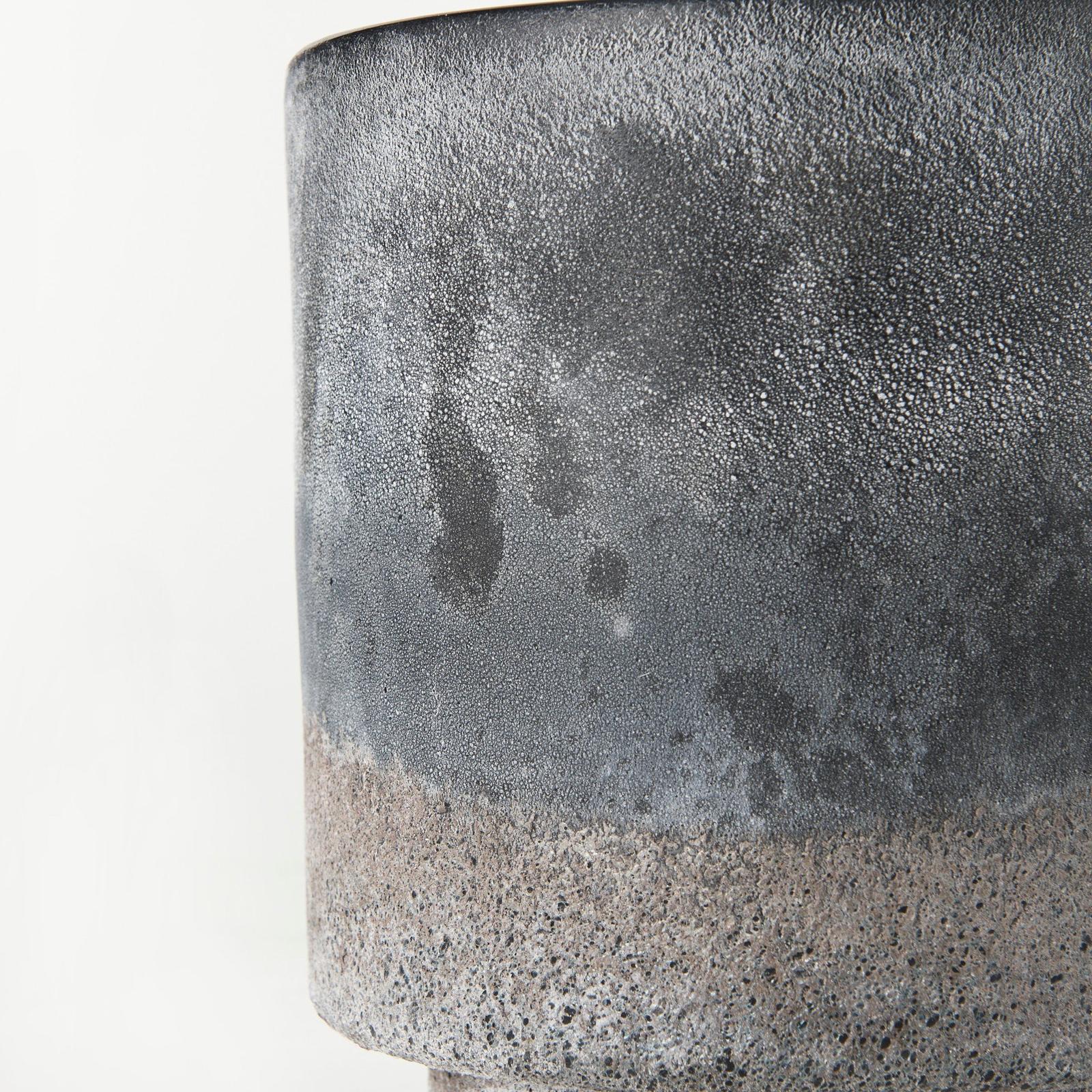 Mercana Squally Black/Brown Glass Ombre Textured Vase