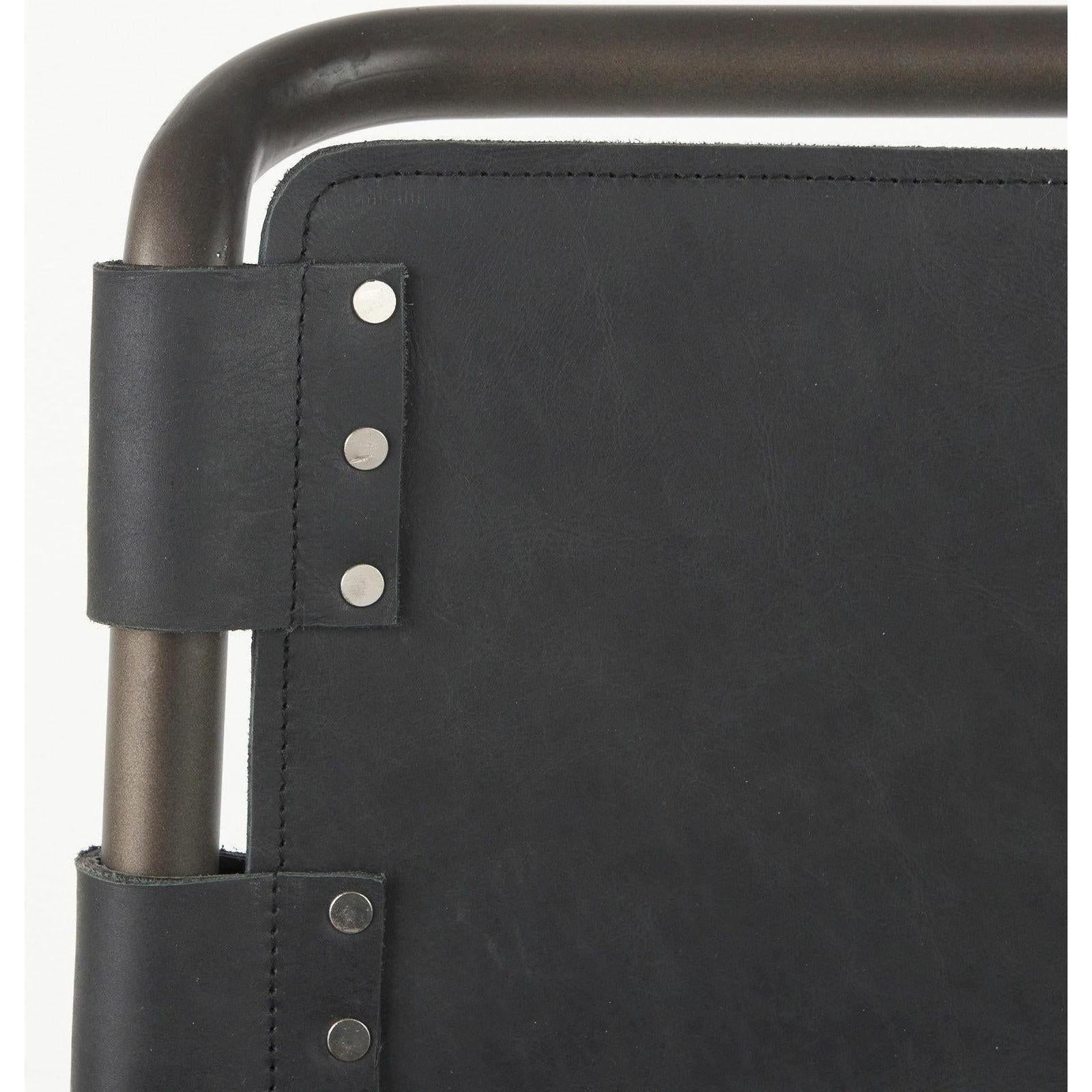 Mercana Berbick Black Leather W/ Iron Frame Counter Stool Clearance