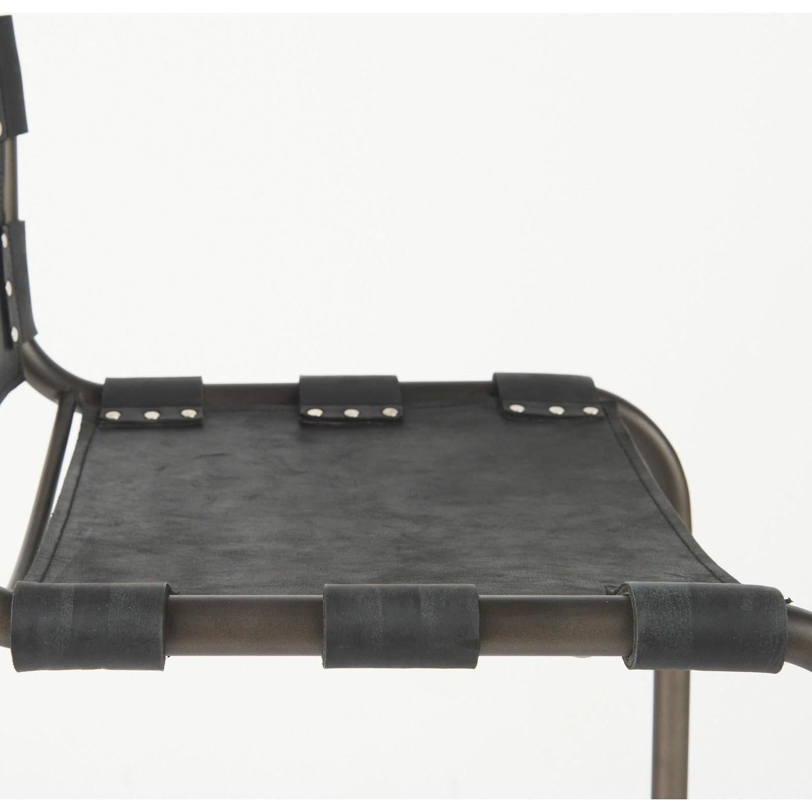 Mercana Berbick Black Leather W/ Iron Frame Counter Stool Clearance