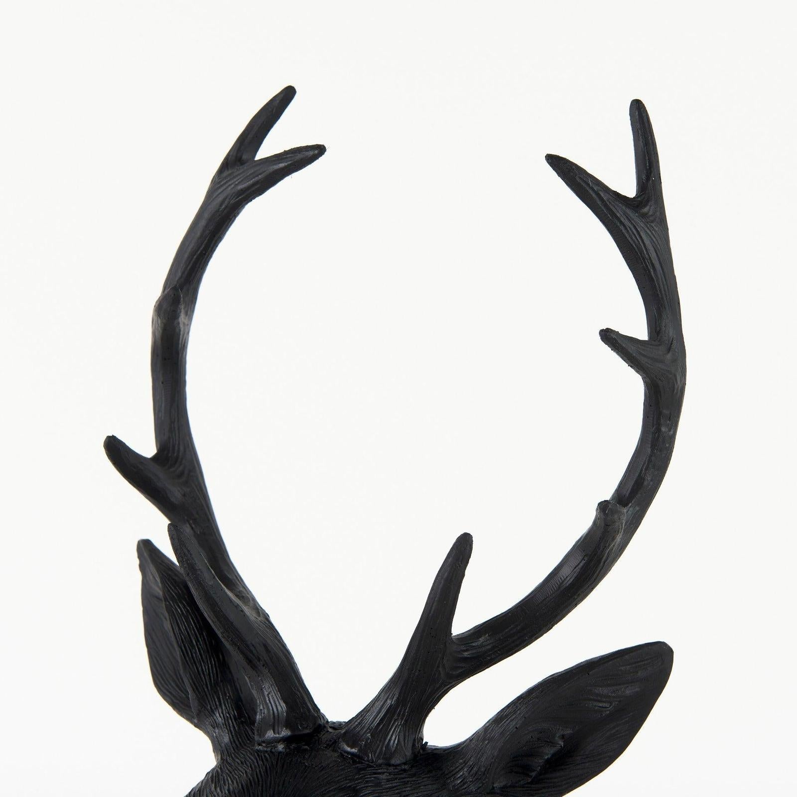 Mercana Mozart Black Painted Resin Deer Bust