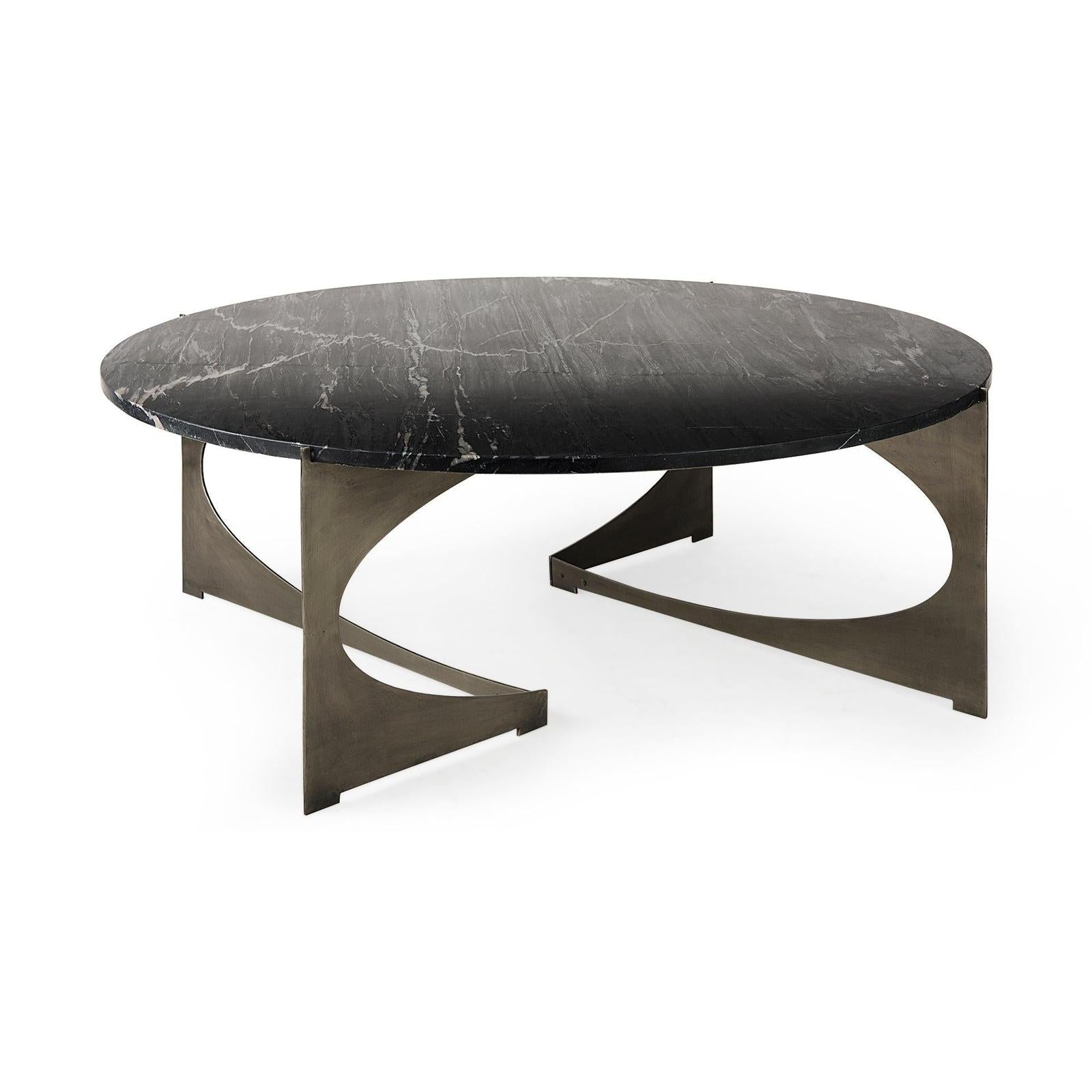 Mercana Reinhold Round Metal Base Coffee Table