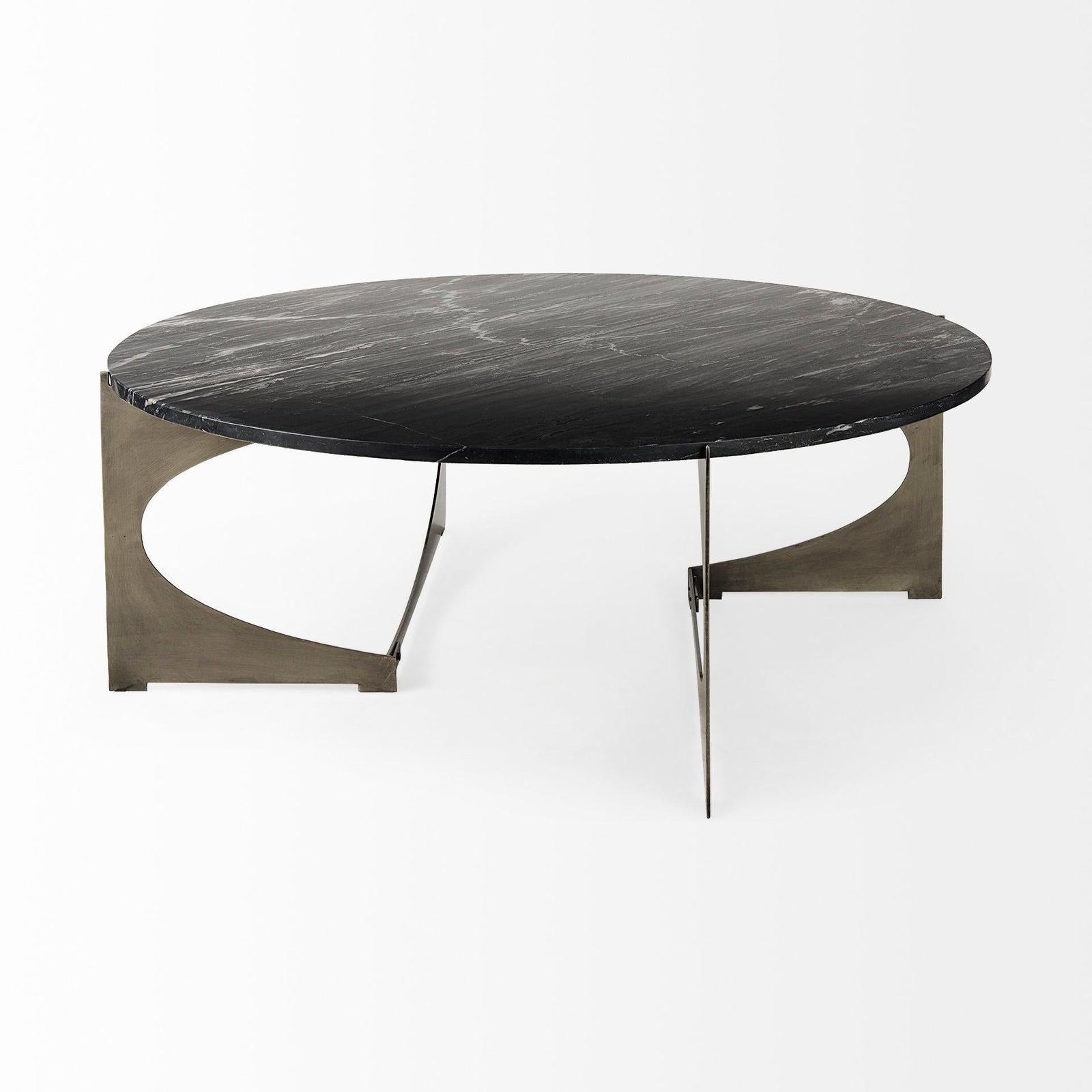 Mercana Reinhold Round Metal Base Coffee Table