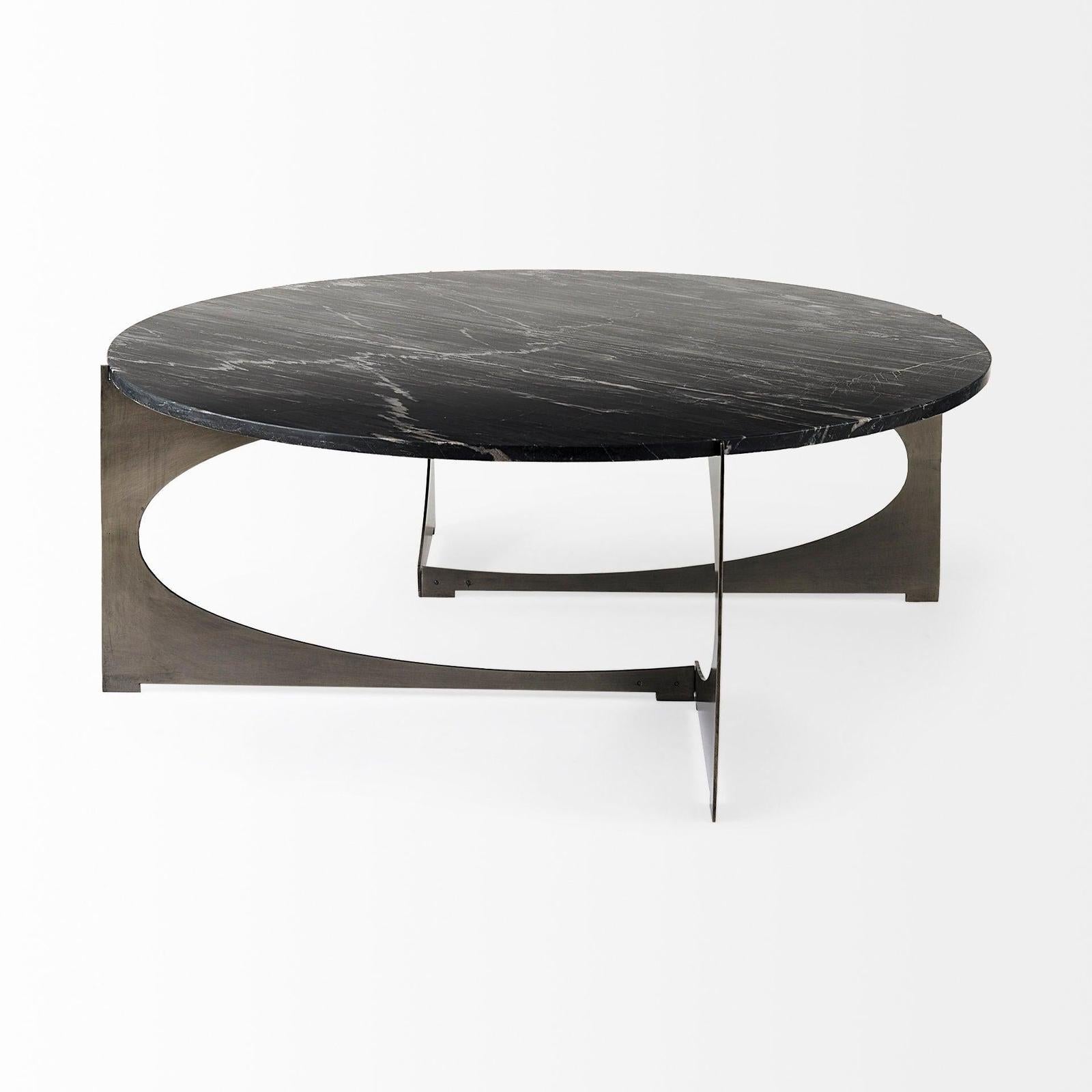 Mercana Reinhold Round Metal Base Coffee Table