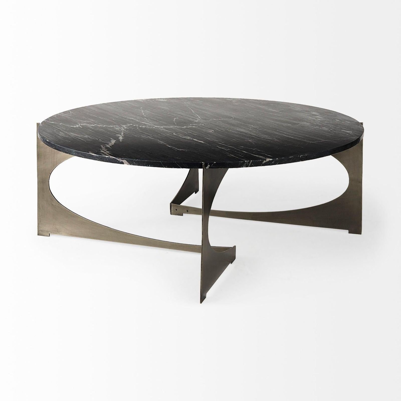 Mercana Reinhold Round Metal Base Coffee Table