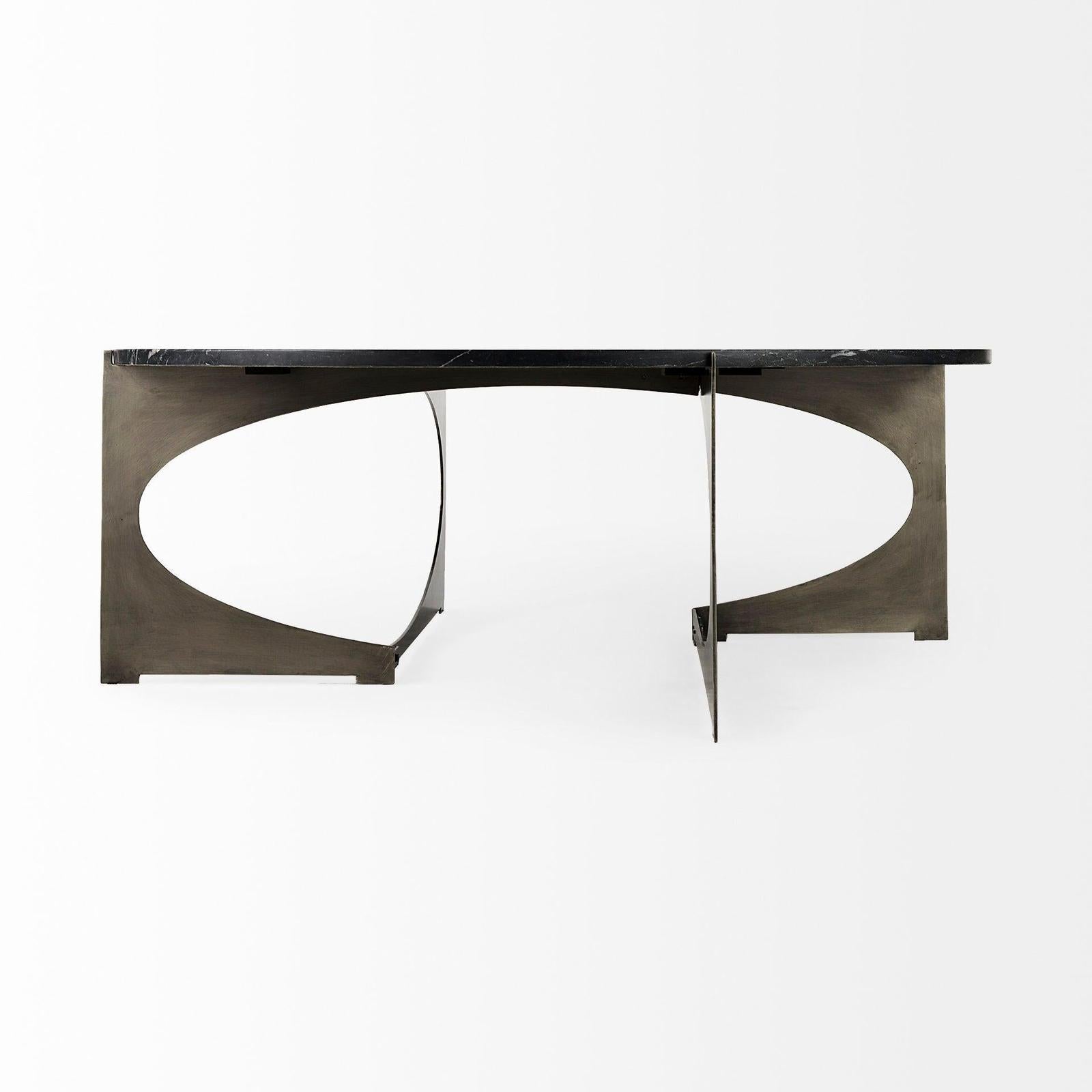 Mercana Reinhold Round Metal Base Coffee Table