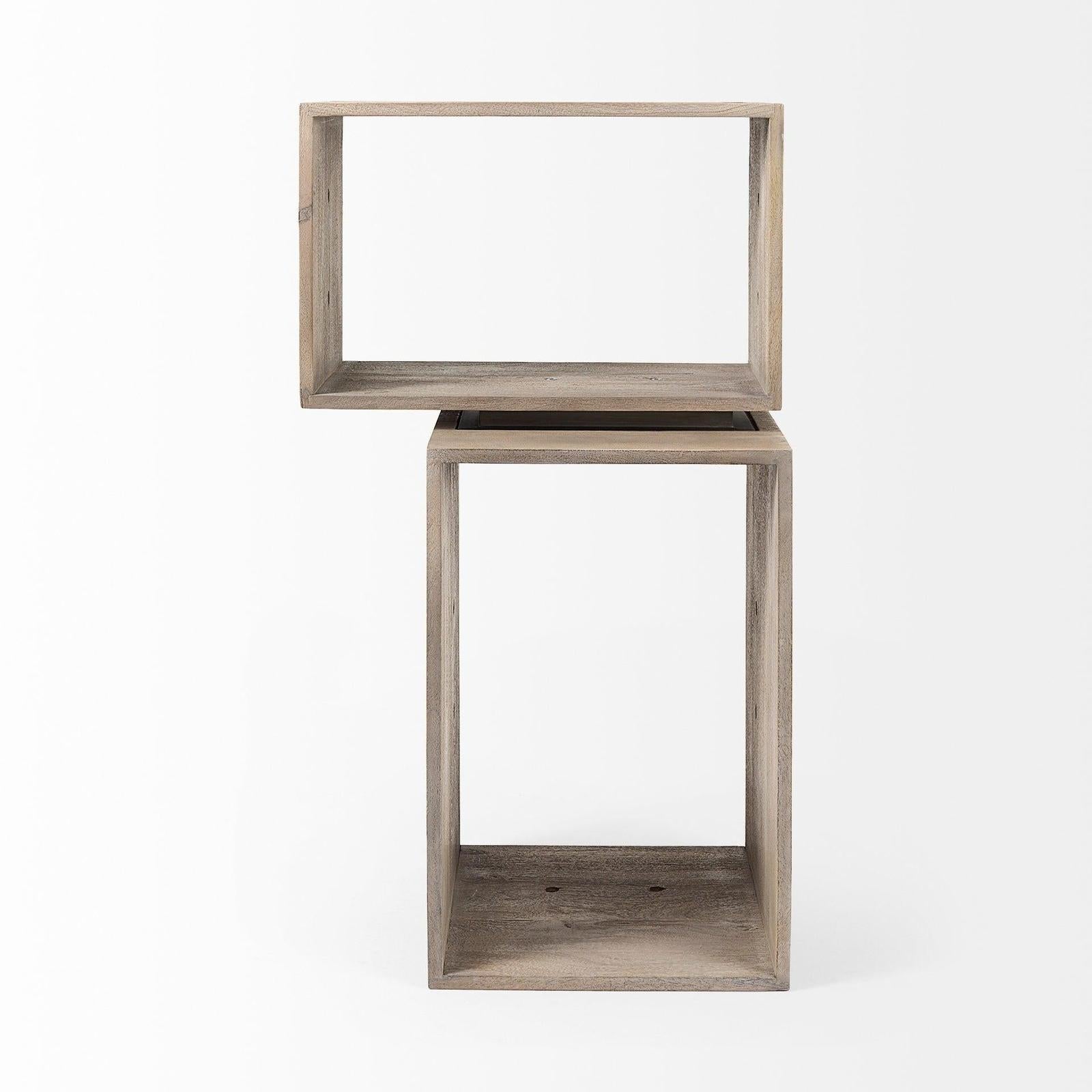 Mercana Simul Light Brown Wood Modular Shelving Unit- Set of 2 Clearance