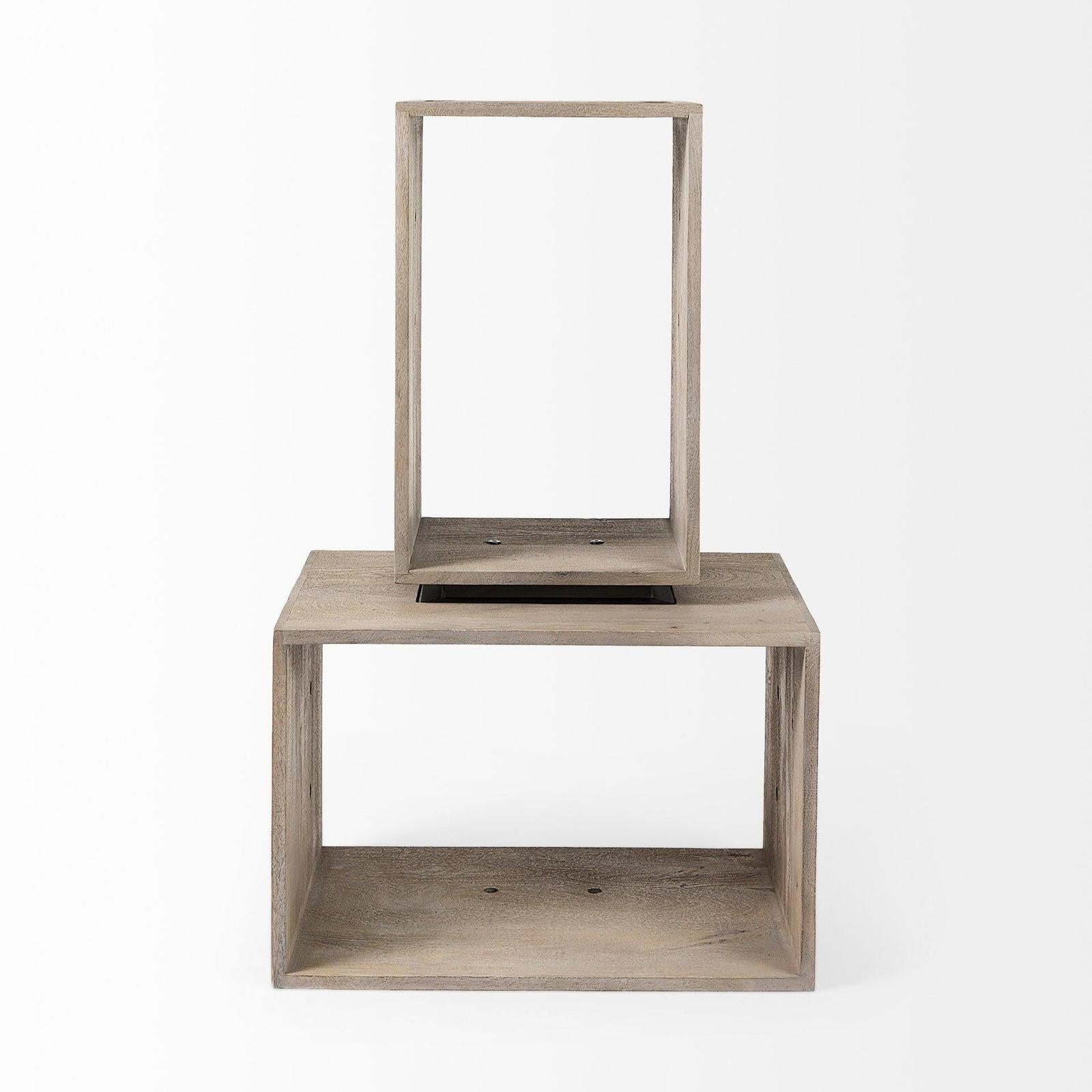 Mercana Simul Light Brown Wood Modular Shelving Unit- Set of 2 Clearance