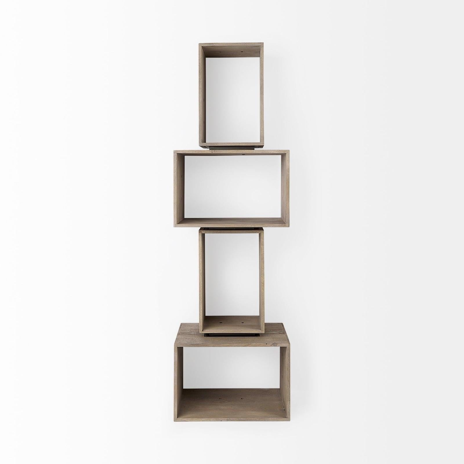 Mercana Simul Light Brown Wood Modular Shelving Unit- Set of 2 Clearance