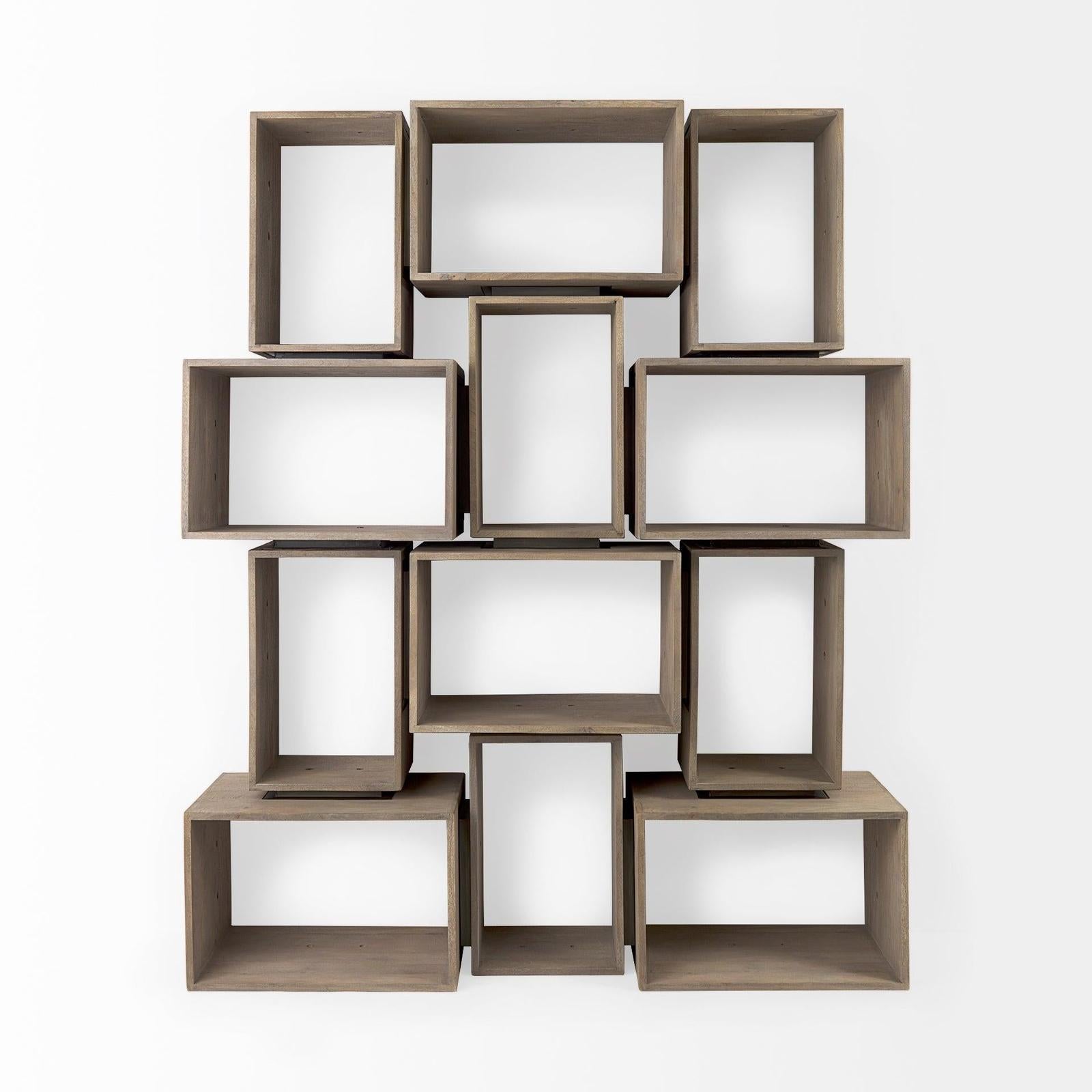 Mercana Simul Light Brown Wood Modular Shelving Unit- Set of 2 Clearance