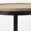 Mercana Aisley Light Brown Wood W/ Black Metal Base Round Nesting Side Tables - Set of 2