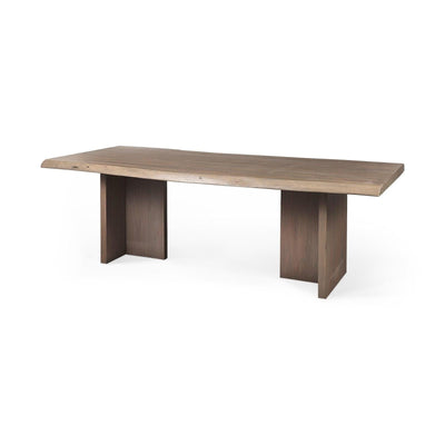 Mercana Konstantin Medium Brown Wood W/ Live Edge Rectangular Dining Table