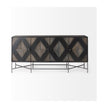 Mercana Hogarth Brown Solid Wood Base 4 Cabinet Sideboard