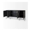 Mercana Hogarth Brown Solid Wood Base 4 Cabinet Sideboard