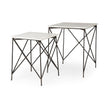Mercana Lorlei White Marble Top W/ Gray Iron Legs End and Side Table Clearance